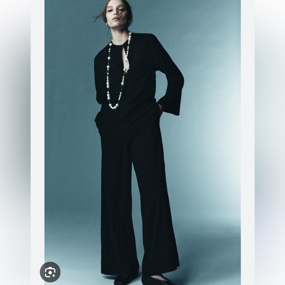 Zara Studio NWT Limited Edition minimal long sleeve jumpsuit black 9184/874